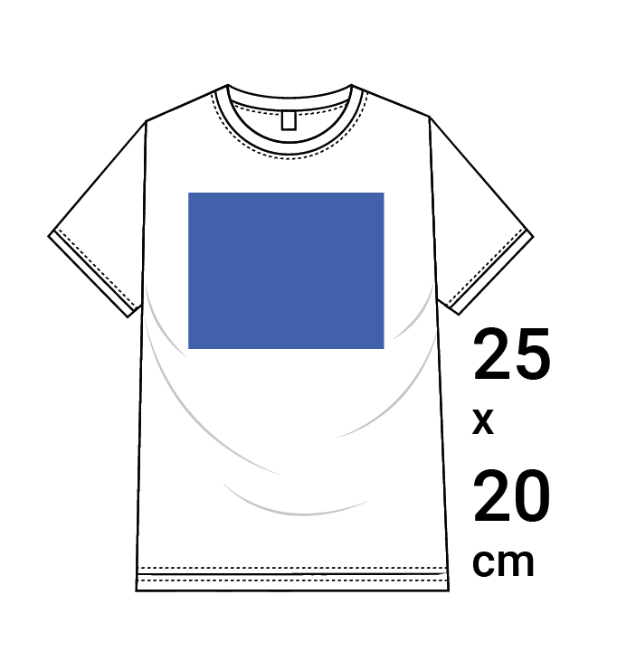 dtf textiel transfer voor op kleding 25x20