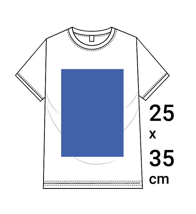 dtf textiel transfer voor op kleding 25x35